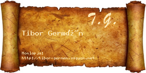 Tibor Germán névjegykártya